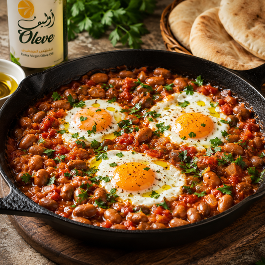 Mediterranean Foul Medammes & Eggs Skillet