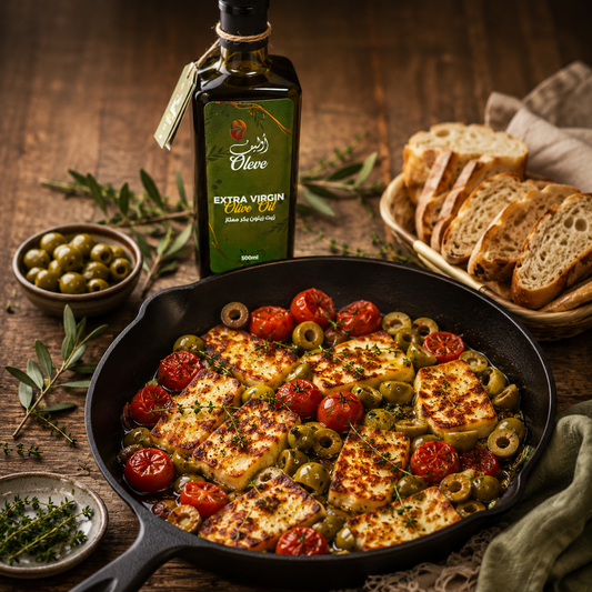 Mediterranean Halloumi & Green Olive Skillet